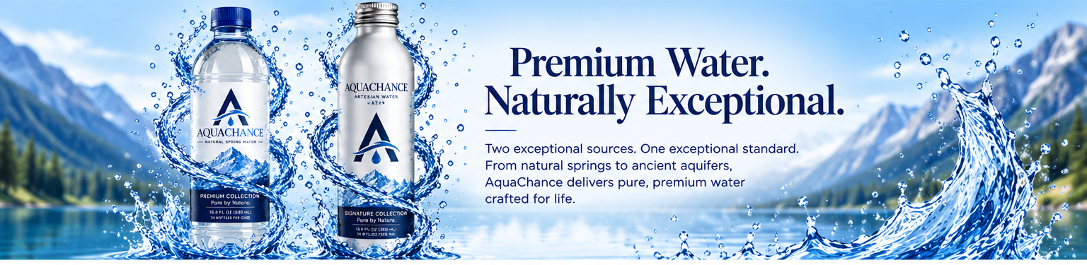 AquaChance Premium Collection Natural Spring Water and Signature Collection Artesian Water