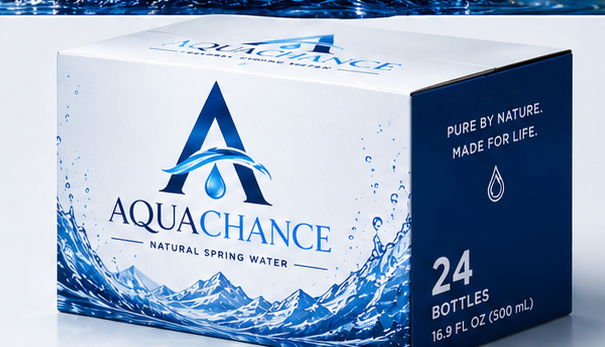AquaChance 24 bottle case packaging